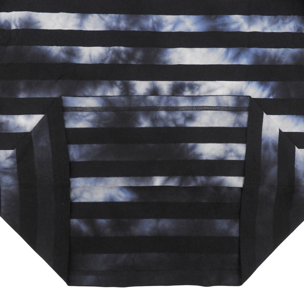 Yohji Yamamoto POUR HOMME ヨウジヤマモトプールオム Tie-Dye Stripe T-Shirt タイダイボーダーTシャツ メンズ 黒×青 3 HZ-T38-099 23SS トップス