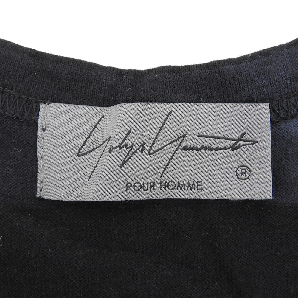 Yohji Yamamoto POUR HOMME ヨウジヤマモトプールオム Tie-Dye Stripe T-Shirt タイダイボーダーTシャツ メンズ 黒×青 3 HZ-T38-099 23SS トップス