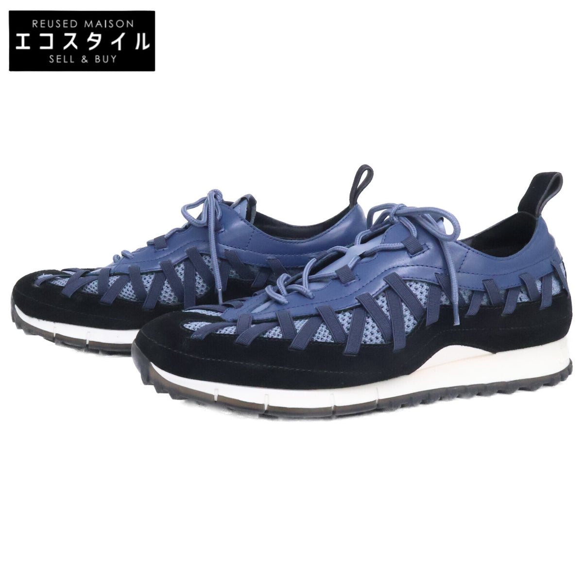 JIMMY CHOO ジミーチュウ 【美品】ZIZA レザー/スエード/ファブリック スニーカー シューズ