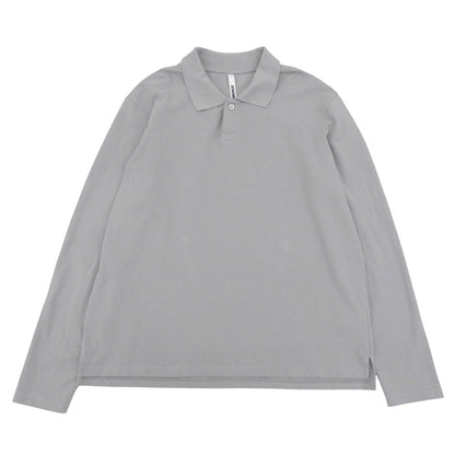 ATTACHMENT アタッチメント 美品 オーガニックコットン オリジナル鹿の子 ソフトピケ L/S ポロシャツ メンズ グレー 4 MCKZ0177086998 トップス