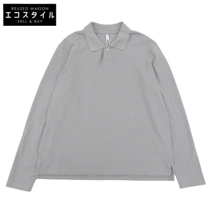 ATTACHMENT アタッチメント 美品 オーガニックコットン オリジナル鹿の子 ソフトピケ L/S ポロシャツ メンズ グレー 4 MCKZ0177086998 トップス