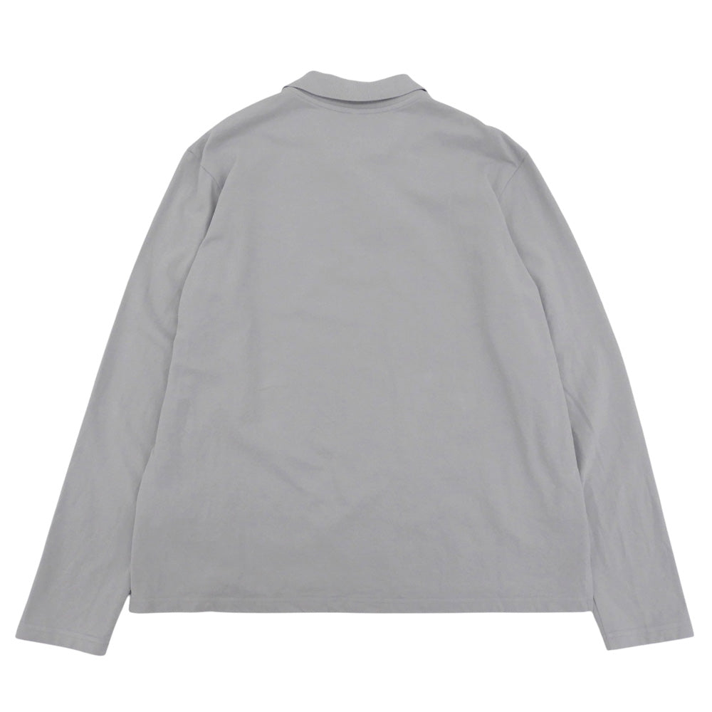 ATTACHMENT アタッチメント 美品 オーガニックコットン オリジナル鹿の子 ソフトピケ L/S ポロシャツ メンズ グレー 4 MCKZ0177086998 トップス