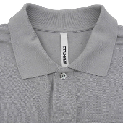 ATTACHMENT アタッチメント 美品 オーガニックコットン オリジナル鹿の子 ソフトピケ L/S ポロシャツ メンズ グレー 4 MCKZ0177086998 トップス