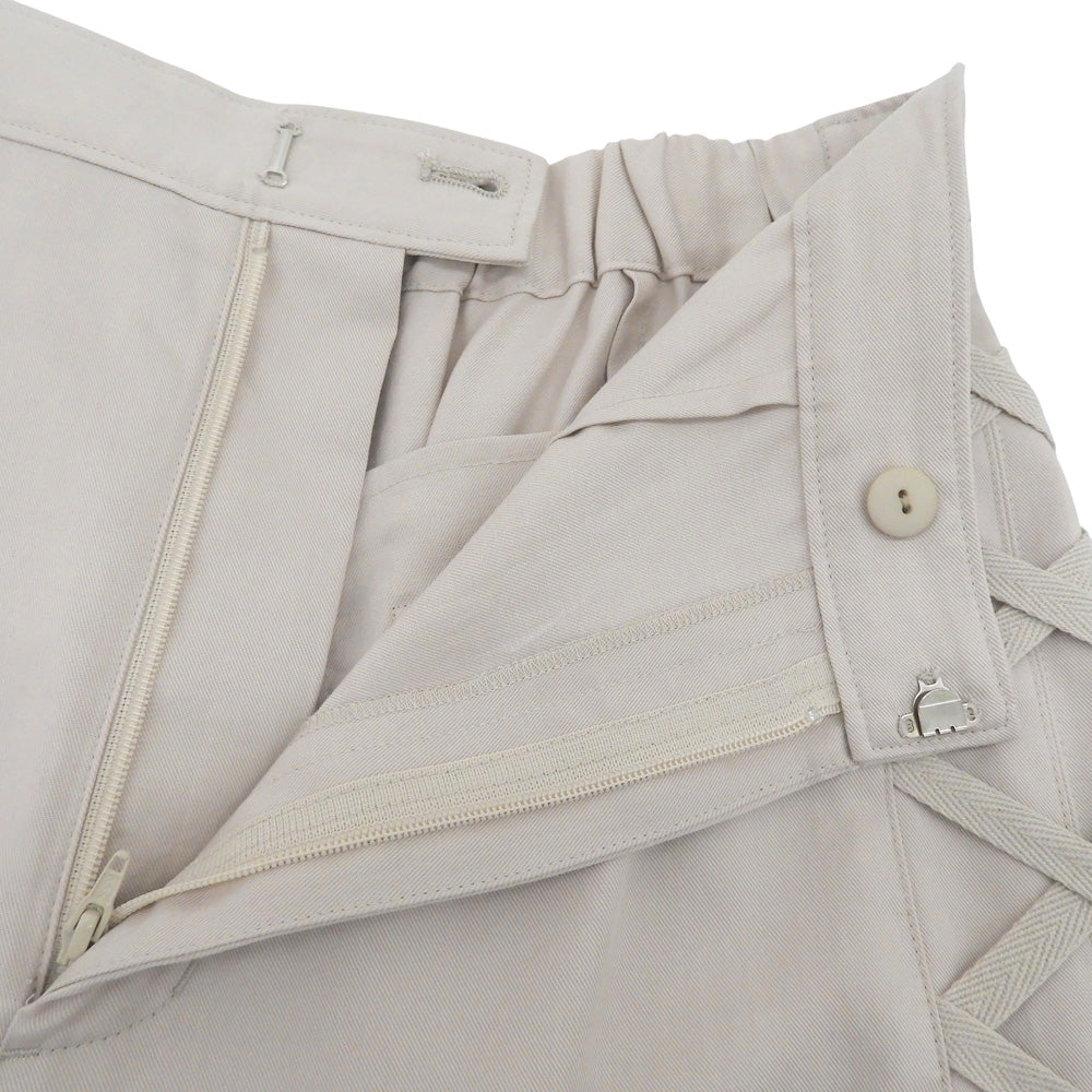 GRACE CONTINENTAL グレースコンチネンタル 新品同様 サイドレースアップパンツ ボトムス レディース ベージュ 36 0121211053 ボトムス