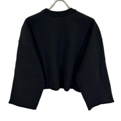 SACRA サクラ ブラック プレミアム フリース クロップド トップ トップス