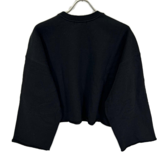 SACRA サクラ ブラック プレミアム フリース クロップド トップ トップス
