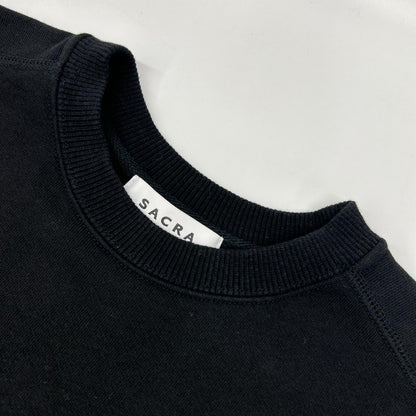 SACRA サクラ ブラック プレミアム フリース クロップド トップ トップス