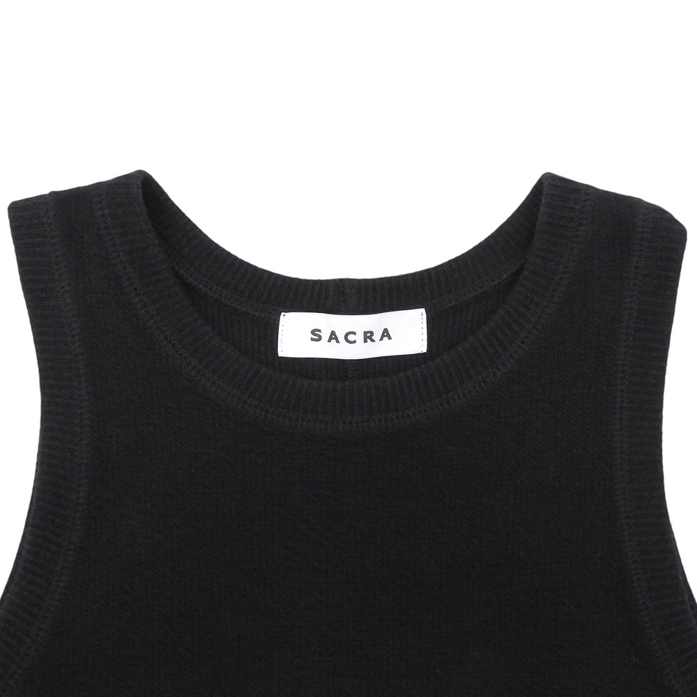 SACRA サクラ 美品 ダブルフェイス コットン ワンピース レディース 黒 ブラック 38 ワンピース