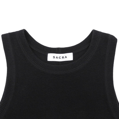 SACRA サクラ 美品 ダブルフェイス コットン ワンピース レディース 黒 ブラック 38 ワンピース