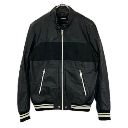 DIESEL ディーゼル ブラック 切替シングルライダースジャケット ジャケット