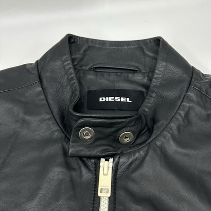 DIESEL ディーゼル ブラック 切替シングルライダースジャケット ジャケット