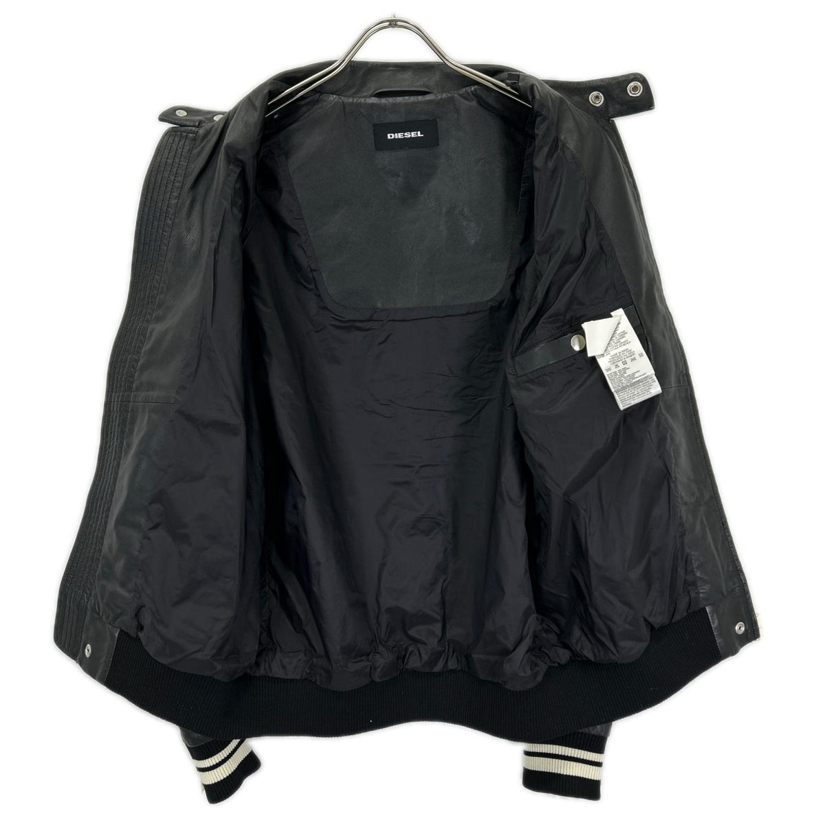 DIESEL ディーゼル ブラック 切替シングルライダースジャケット ジャケット