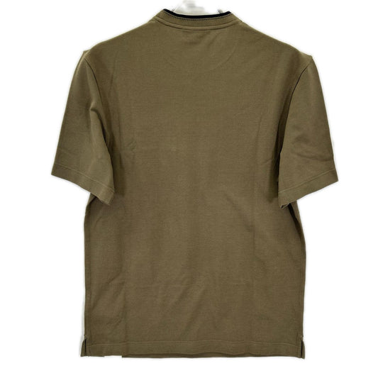 HERMES エルメス H667830HA トゥルブ/カーキ コットン ラウンドネック H刺繍 サドルステッチ Tシャツ トップス