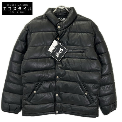 schott ショット 3171058 ブラック シープスキン レザーダウンジャケット ジャケット