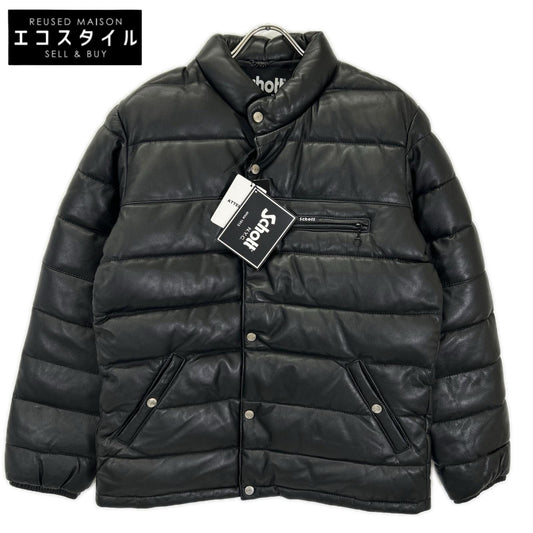 schott ショット 3171058 ブラック シープスキン レザーダウンジャケット ジャケット