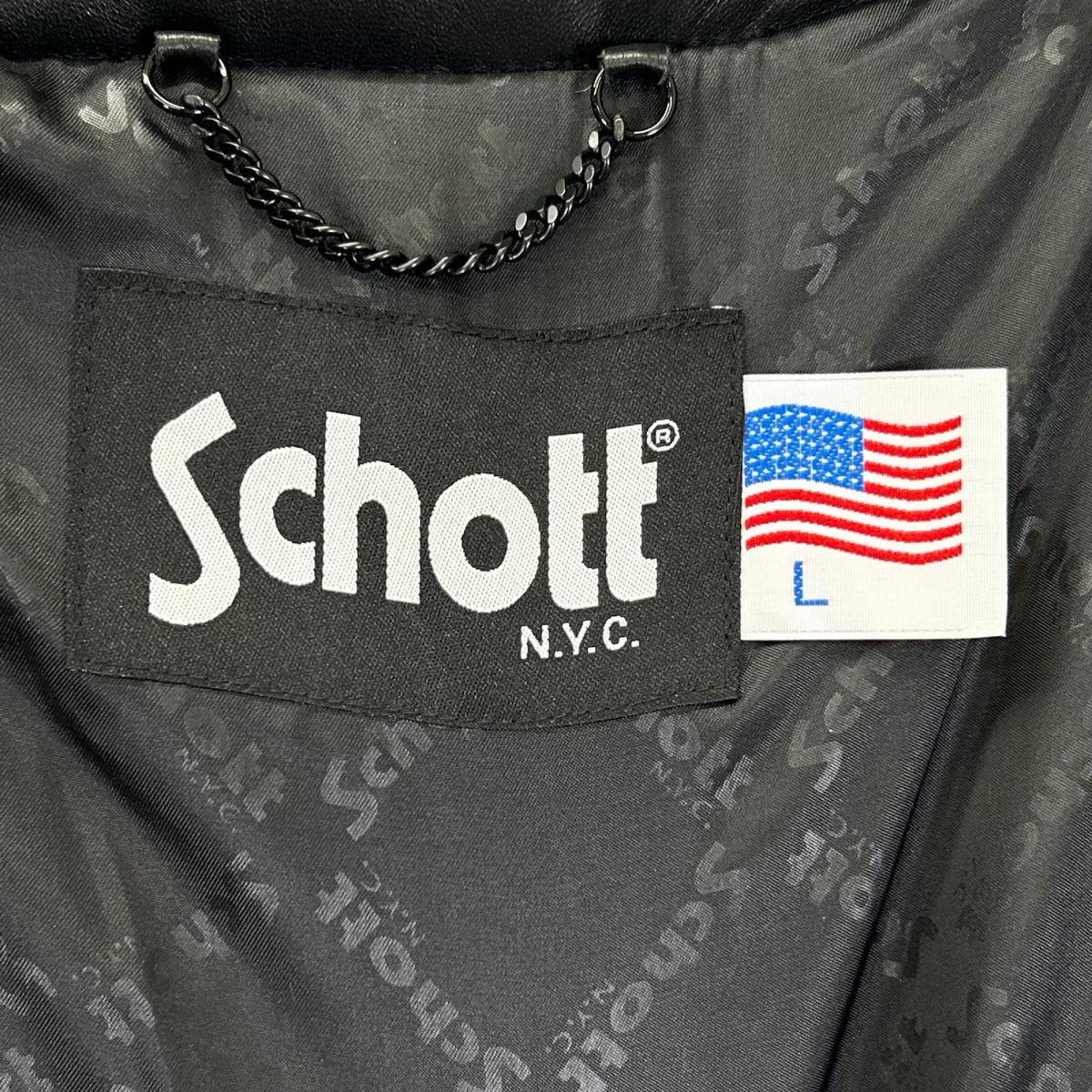 schott ショット 3171058 ブラック シープスキン レザーダウンジャケット ジャケット