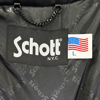 schott ショット 3171058 ブラック シープスキン レザーダウンジャケット ジャケット