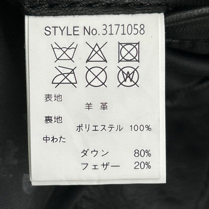 schott ショット 3171058 ブラック シープスキン レザーダウンジャケット ジャケット