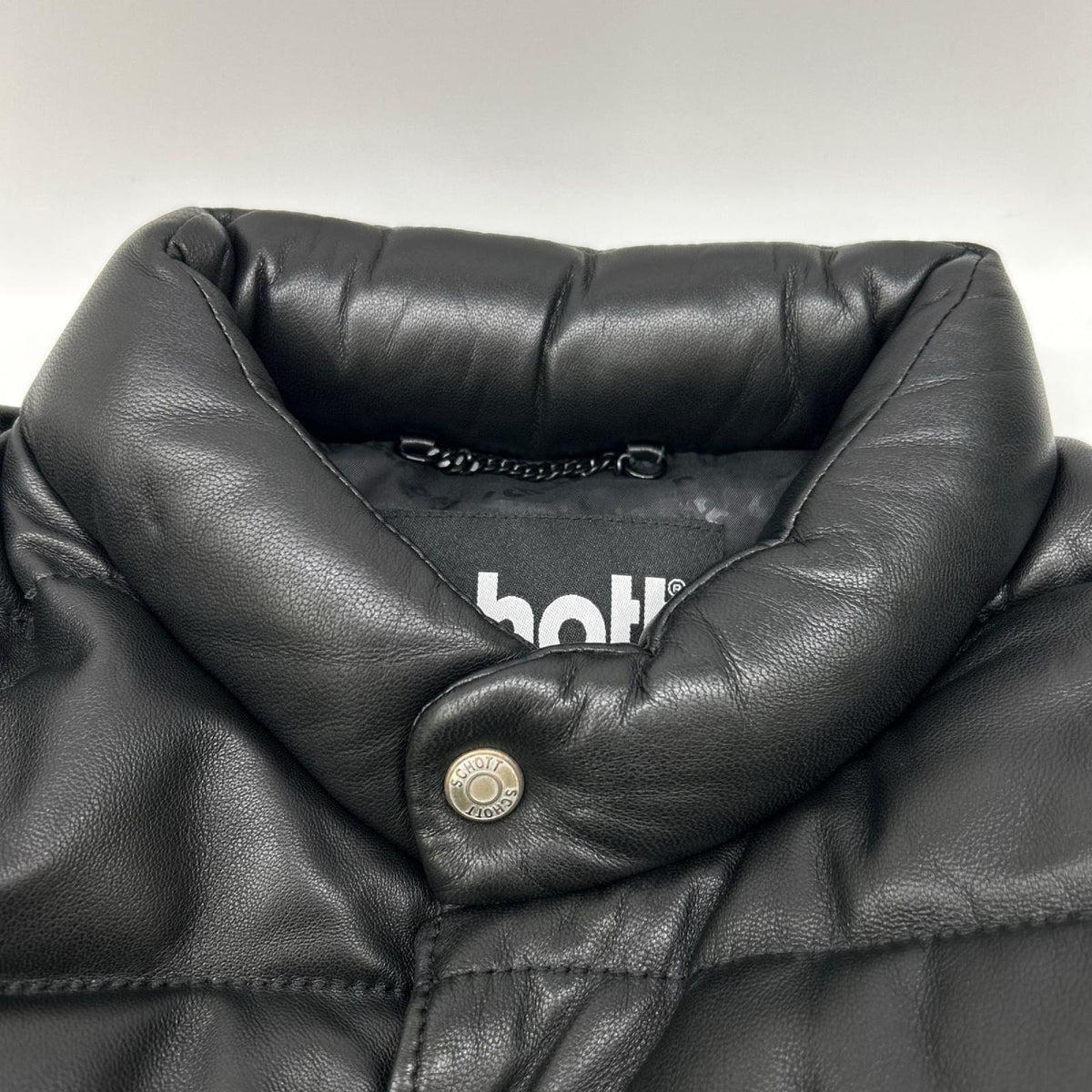 schott ショット 3171058 ブラック シープスキン レザーダウンジャケット ジャケット