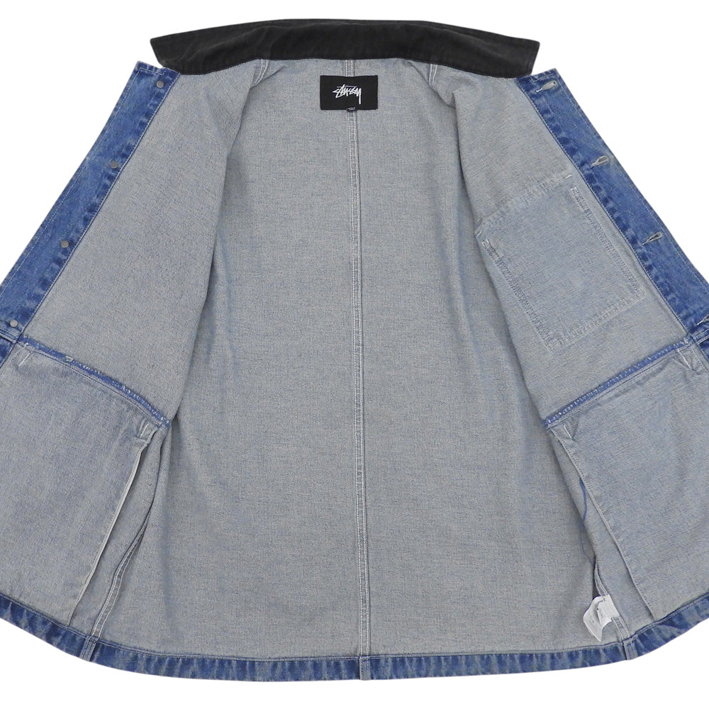 stussy ステューシー Denim Chore Coat 刺繍ロゴ デニムジャケット メンズ ブルー ブラック M ジャケット