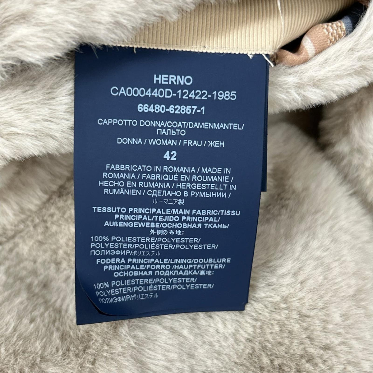 HERNO ヘルノ CA000440 グレー エコファーコート コート