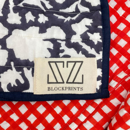 SZ Blockprints エスゼット ブロックプリント ネイビー×レッド NILA&GINGHAM リバーシブルキルティングジャケット ジャケット