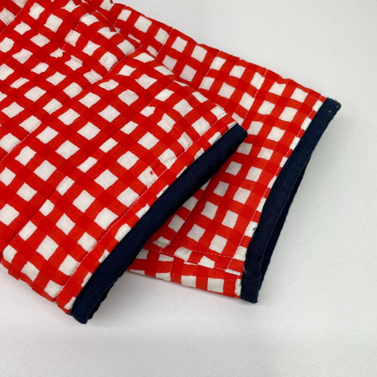 SZ Blockprints エスゼット ブロックプリント ネイビー×レッド NILA&GINGHAM リバーシブルキルティングジャケット ジャケット