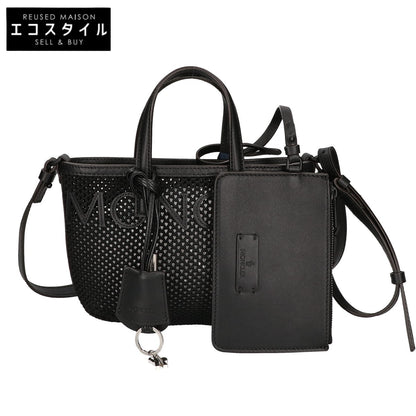 MONCLER モンクレール 新品同様 26SS VERY TOTE MICRO メッシュ x カーフレザー ロゴパッチ 2WAYショルダーバッグ トートバッグ