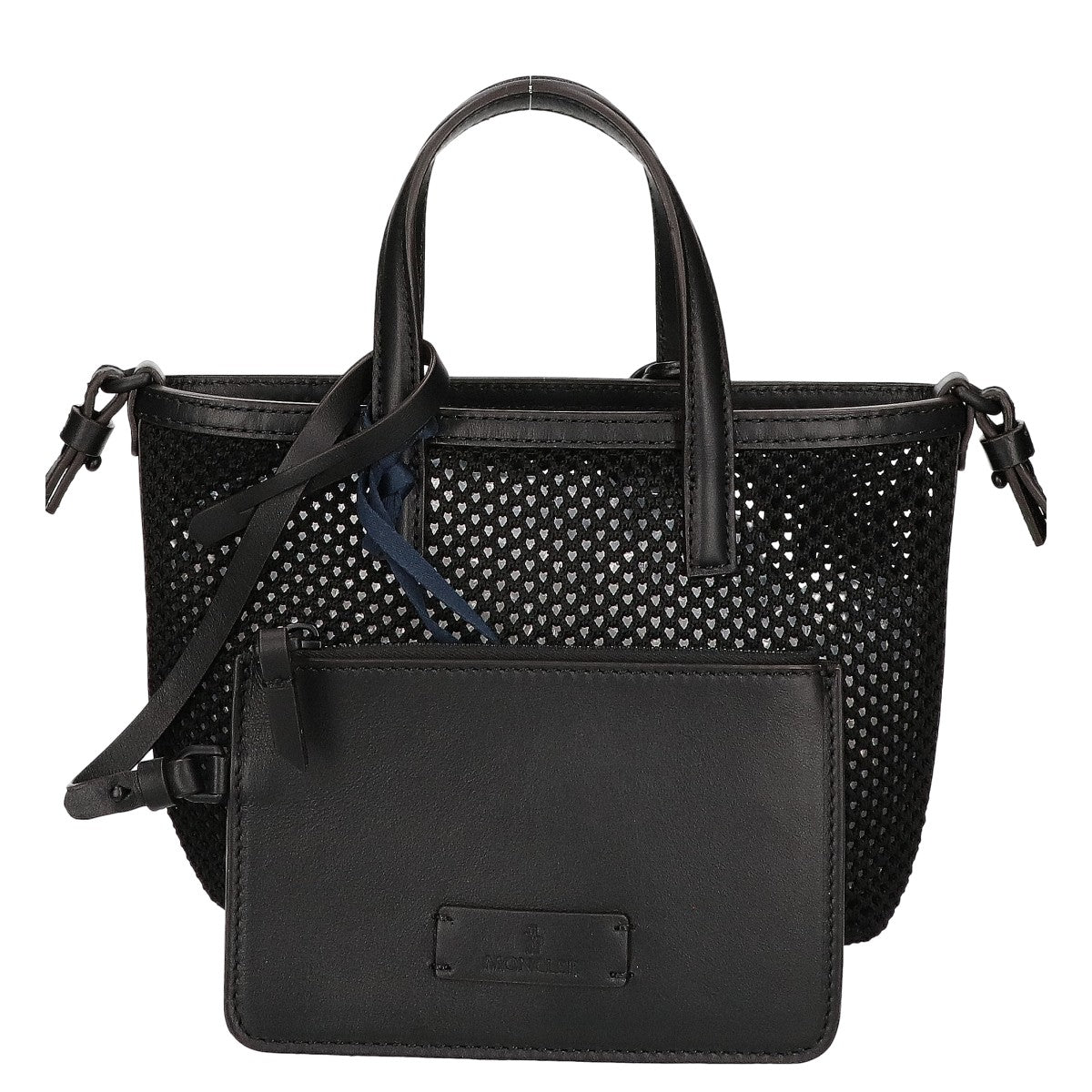 MONCLER モンクレール 新品同様 26SS VERY TOTE MICRO メッシュ x カーフレザー ロゴパッチ 2WAYショルダーバッグ トートバッグ