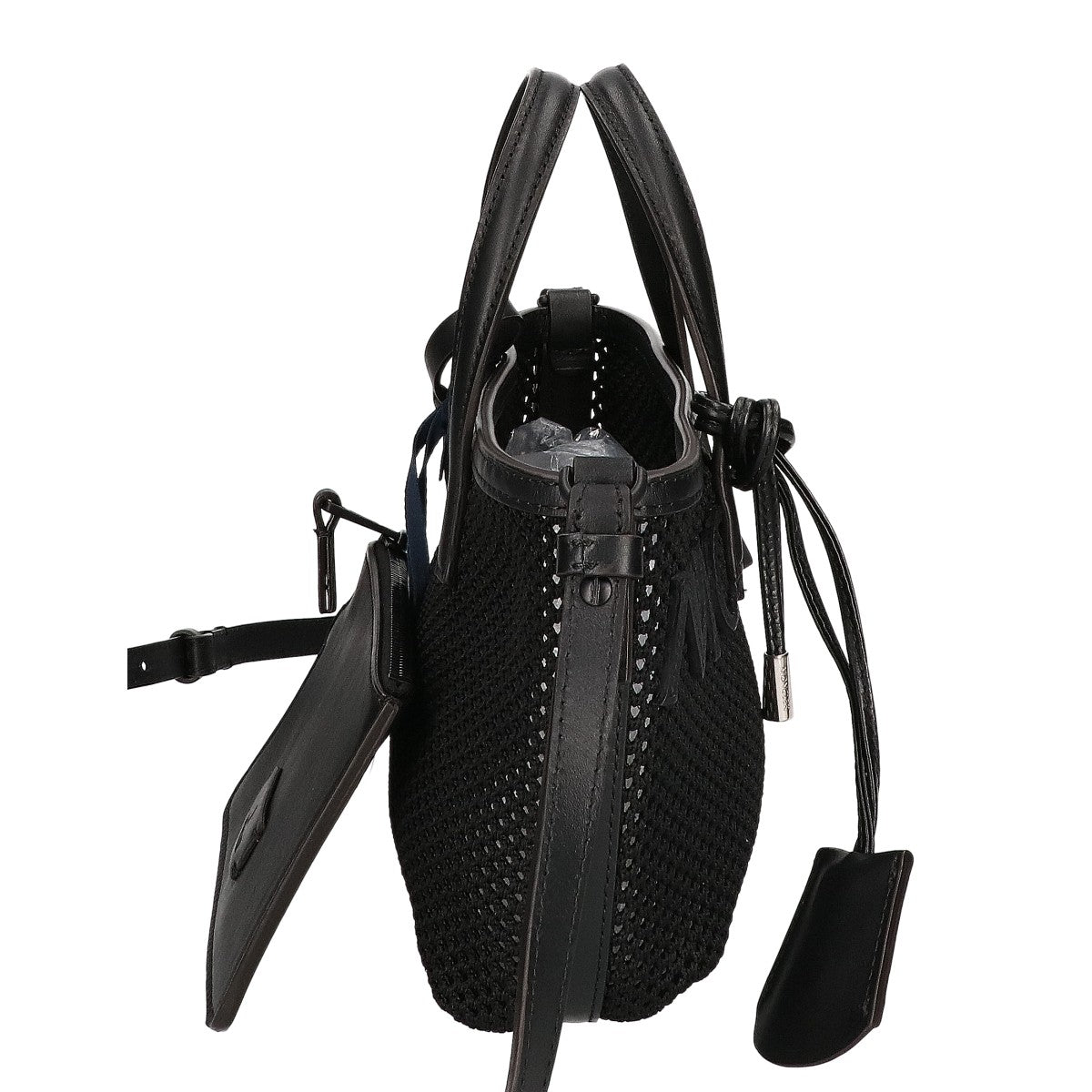 MONCLER モンクレール 新品同様 26SS VERY TOTE MICRO メッシュ x カーフレザー ロゴパッチ 2WAYショルダーバッグ トートバッグ