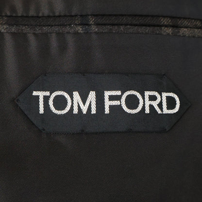 TOM FORD トムフォード チェック スエードエルボーパッチ レザークルミボタン テーラードジャケット ジャケット