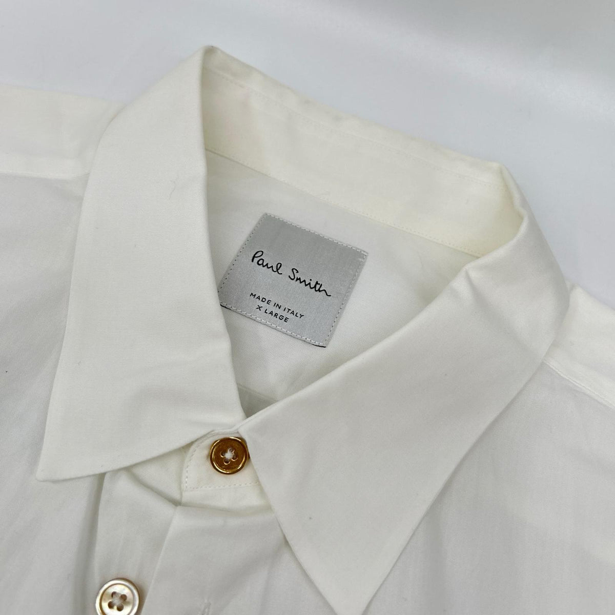 PaulSmith ポールスミス ホワイト ブルーローズプリント ロングスリーブシャツ トップス