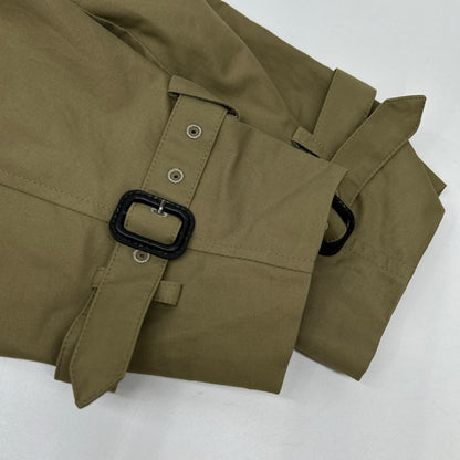 Honnete オネット HO-22AW CO16 カーキ コットン×ナイロン ダブルブレスト ベルテッド ロングトレンチコート コート