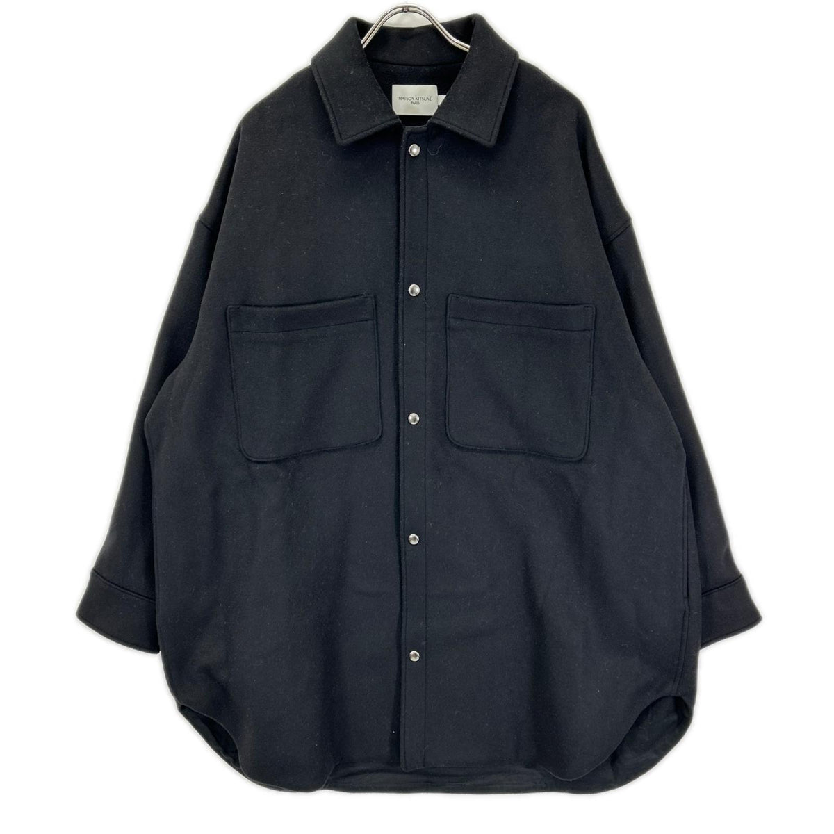 MAISON KITSUNE メゾンキツネ JM02158WM0020 ブラック ウールカシミヤ混 FULLY LINED TWO POCKET OVERSHIRT/シャツコート コート