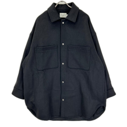 MAISON KITSUNE メゾンキツネ JM02158WM0020 ブラック ウールカシミヤ混 FULLY LINED TWO POCKET OVERSHIRT/シャツコート コート