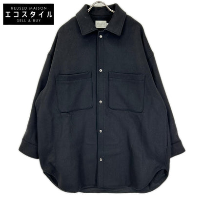 MAISON KITSUNE メゾンキツネ JM02158WM0020 ブラック ウールカシミヤ混 FULLY LINED TWO POCKET OVERSHIRT/シャツコート コート