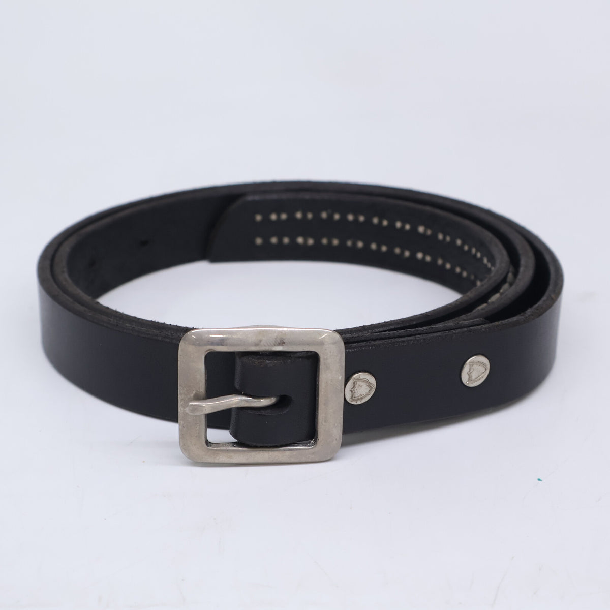 HTC エイチティーシー 【美品】Double Stud Belt ソリッドブラス ピラミッドスタッズ レザー ベルト