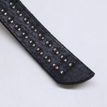 HTC エイチティーシー 【美品】Double Stud Belt ソリッドブラス ピラミッドスタッズ レザー ベルト