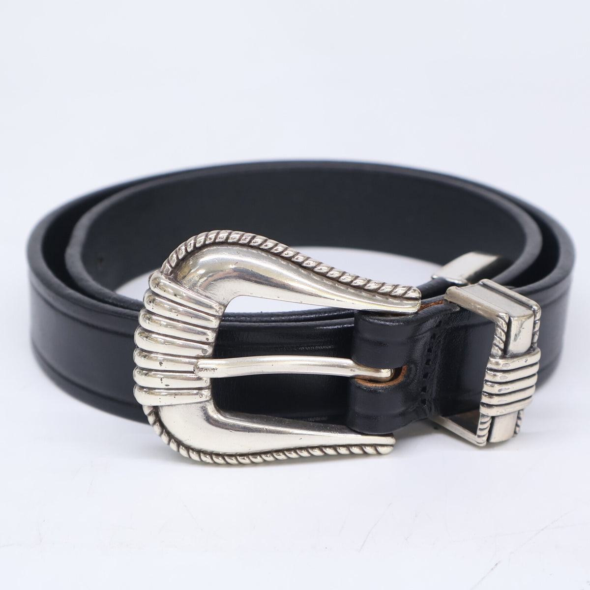 TORY LEATHER トリーレザー 【美品】3091 3-PIECE SILVER BUCKLE BELTS ウエスタン ベルト