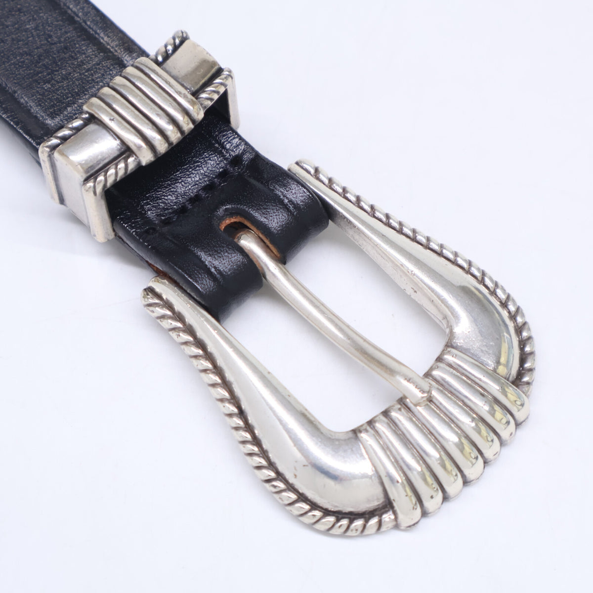 TORY LEATHER トリーレザー 【美品】3091 3-PIECE SILVER BUCKLE BELTS ウエスタン ベルト