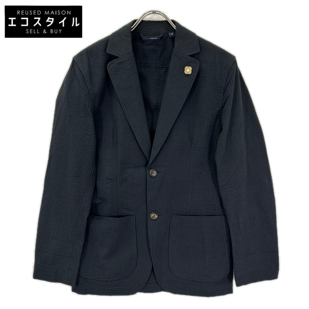 LARDINI ラルディーニ JK.1303 ブラック JVAMAJ コットン ブートニエール テーラードジャケット ジャケット