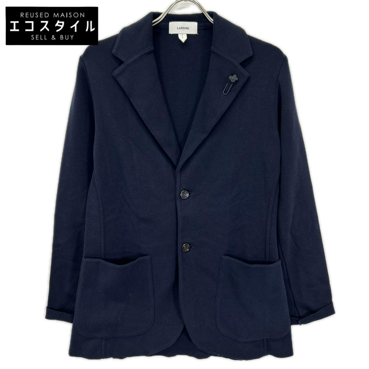 LARDINI ラルディーニ KN.1904 ネイビー JBLJM56 コットン ブートニエール ミラノリブニット 2Bジャケット ジャケット
