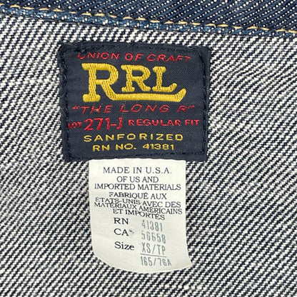 RRL ダブルアールエル USA製 271-J インディゴ コットン RRL COWBOYドーナツボタン 101-J型 リジットデニムトラッカージャケット ジャケット