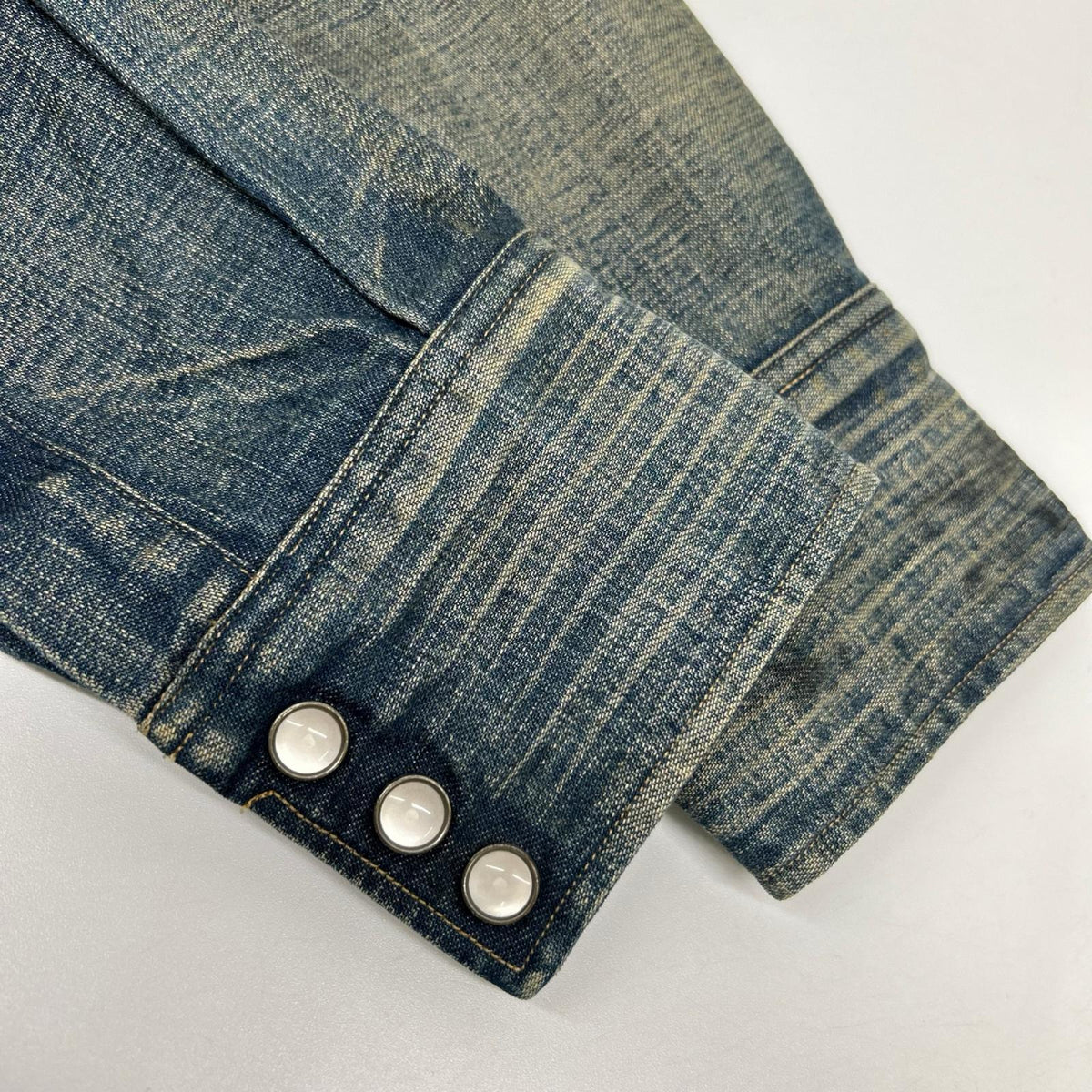RRL ダブルアールエル MONTANA インディゴブルー コットン バンダナパッチワーク ダメージリペア加工 デニムウエスタンシャツ ジャケット