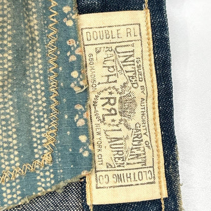 RRL ダブルアールエル MONTANA インディゴブルー コットン バンダナパッチワーク ダメージリペア加工 デニムウエスタンシャツ ジャケット