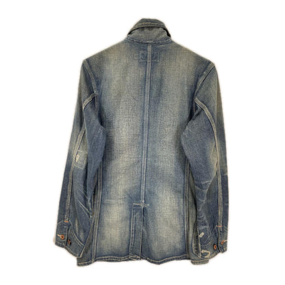 RRL ダブルアールエル USA製 LEWIS インディゴ コットン センターベント ダメージリペア加工 9oz デニムカバーオール ジャケット