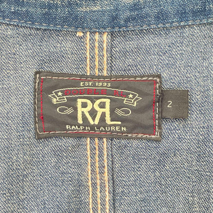 RRL ダブルアールエル USA製 LEWIS インディゴ コットン センターベント ダメージリペア加工 9oz デニムカバーオール ジャケット