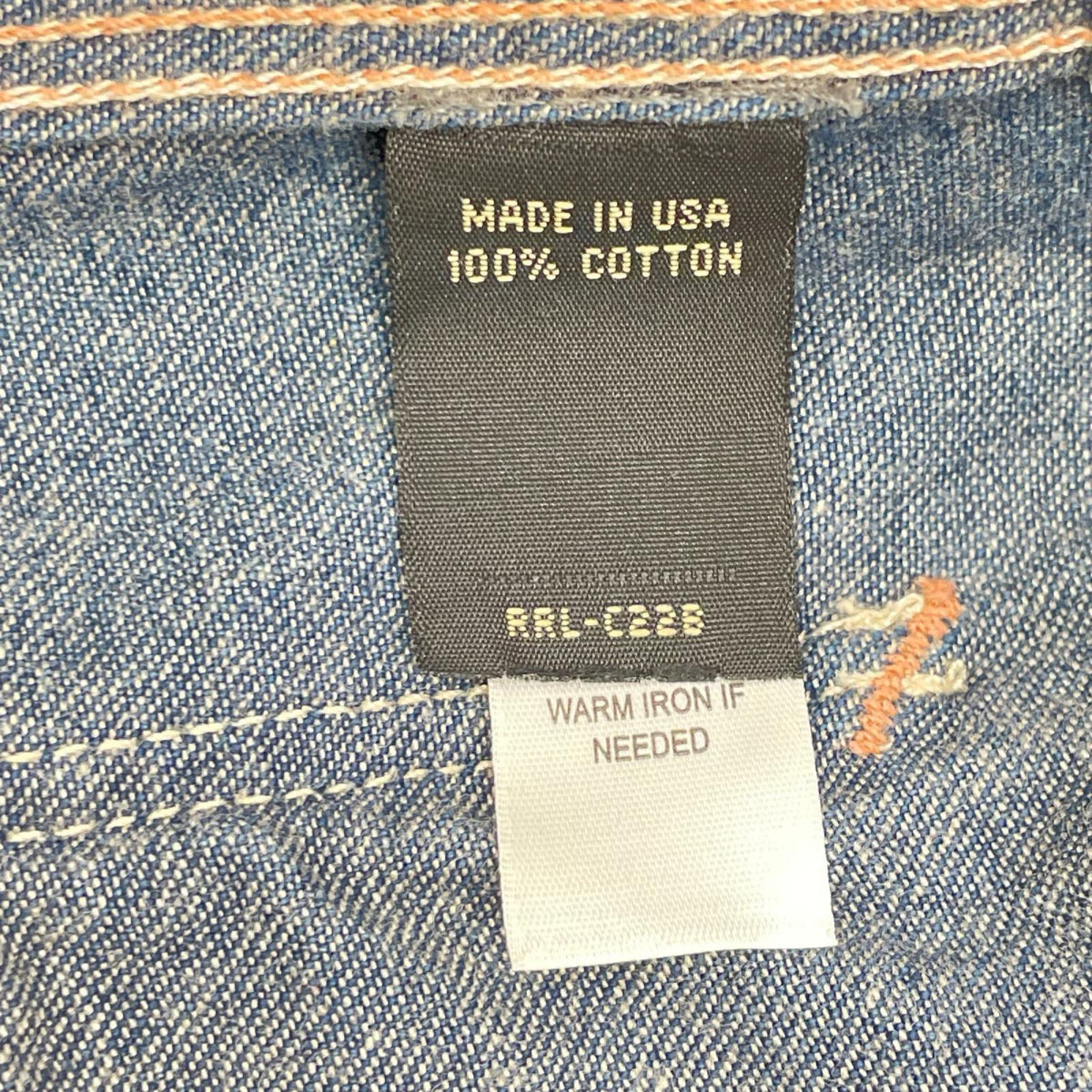 RRL ダブルアールエル USA製 LEWIS インディゴ コットン センターベント ダメージリペア加工 9oz デニムカバーオール ジャケット