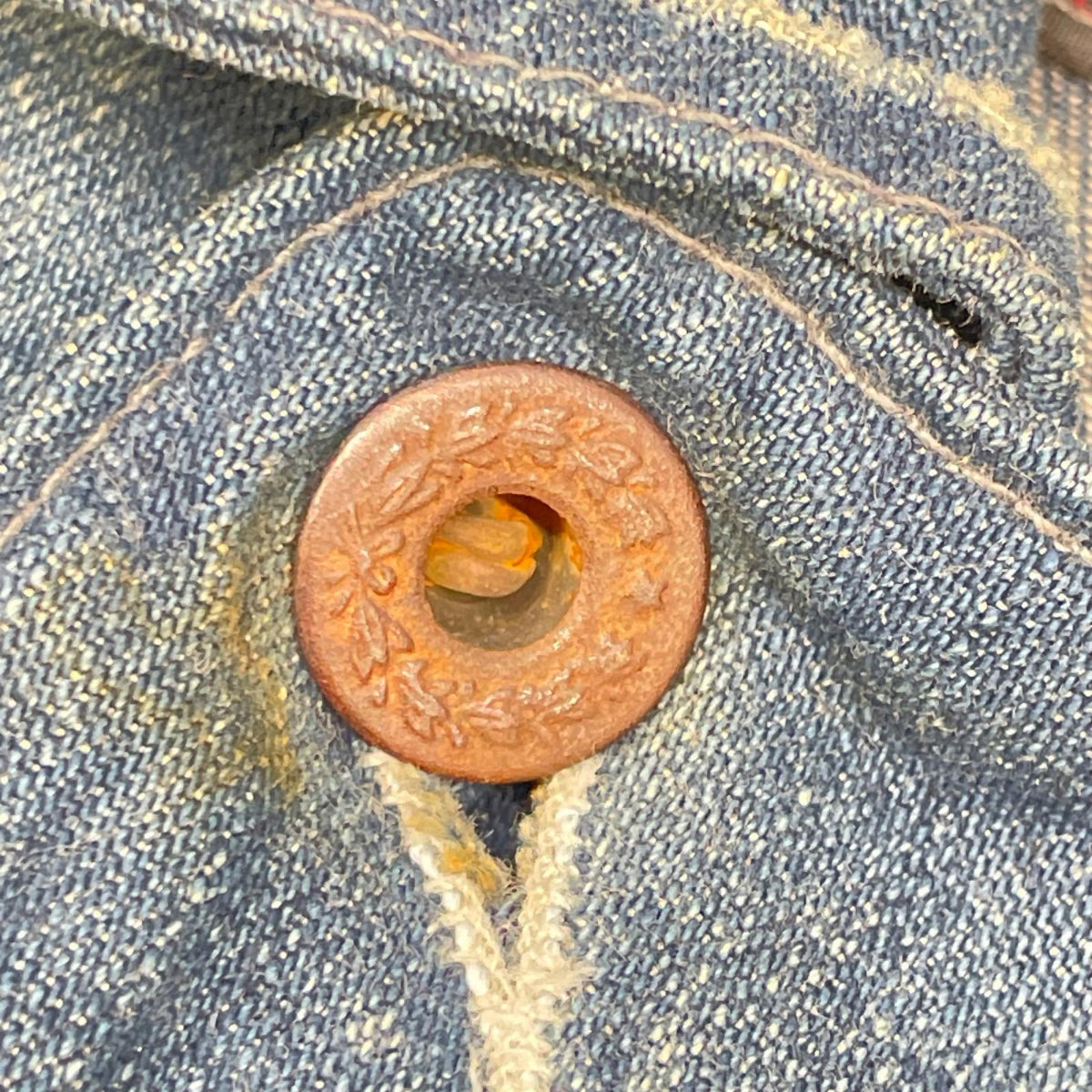 RRL ダブルアールエル USA製 LEWIS インディゴ コットン センターベント ダメージリペア加工 9oz デニムカバーオール ジャケット