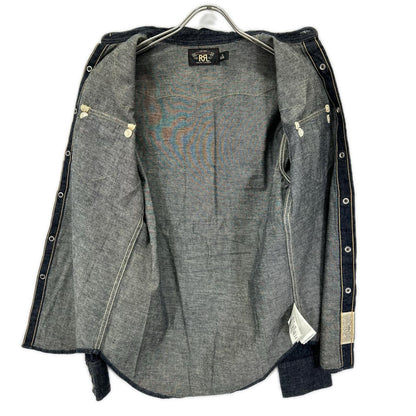 RRL ダブルアールエル 782505188001 インディゴ コットン トップコンチョボタン メダリオンステッチ デニムウエスタンシャツ トップス